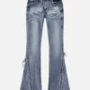 Fringe Patchwork Washed Jeans