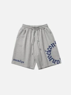 Circle Letter Drawstring Shorts