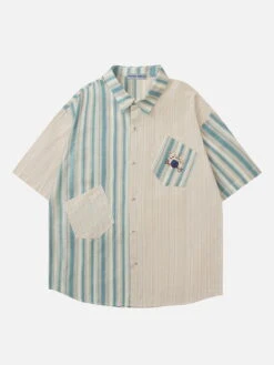 Aelfric Eden Stripe Patchwork Short Sleeve Shirt
