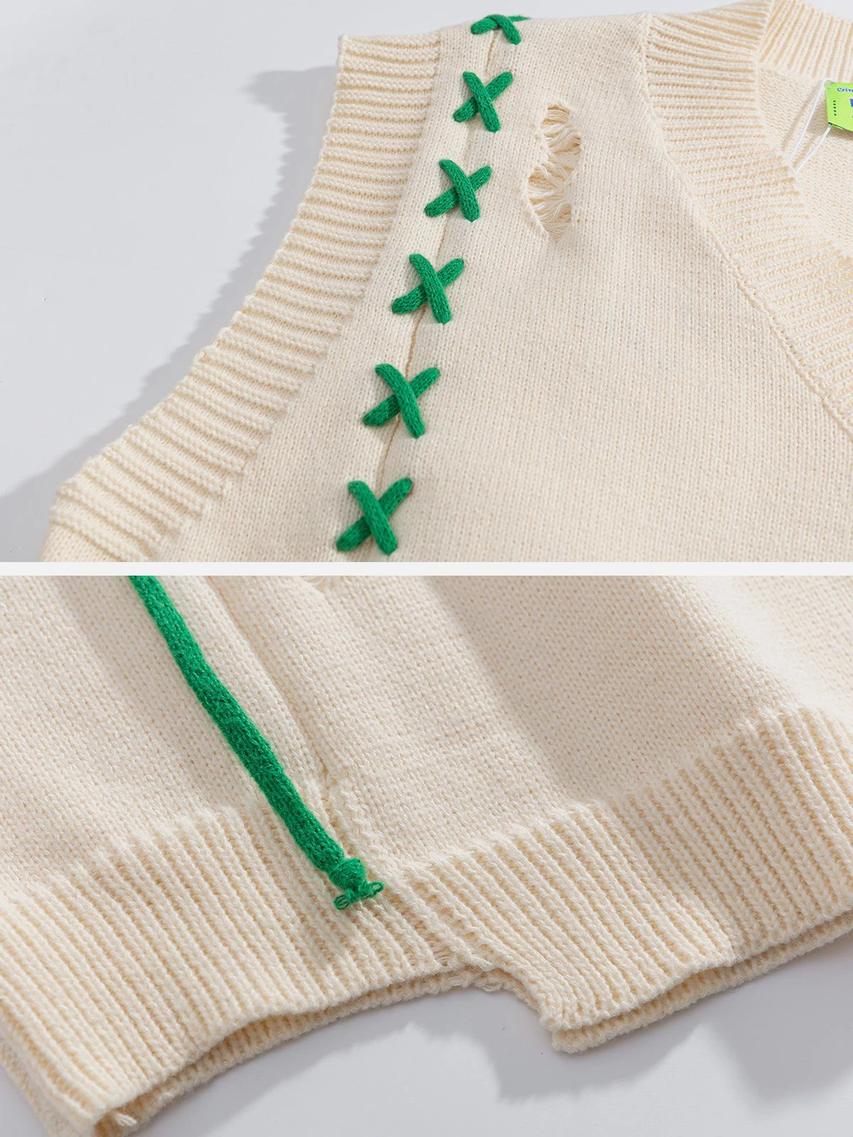 Aelfric Eden Bandage Hole Irregular Hem Sweater Vest 7 Aelfric Eden Bandage Hole Irregular Hem Sweater Vest - Image 5