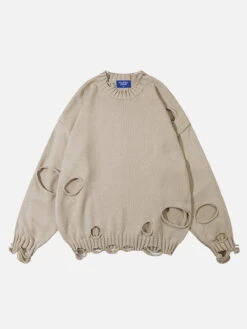 Aelfric Eden Solid Distressed Sweater