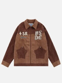 Aelfric Eden Color Blocking Star Pocket Corduroy Jacket