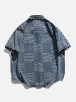 Aelfric Eden Vintage Plaid Denim Short Sleeve Shirt -Aelfric Eden Shop jpeg 5cd6625d bf6d 41f7 9d76 a61040a67fd4