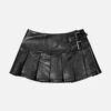 Vintage Solid Leather Pleated Skirt<font Color="#00249C"><br>S/S 24 The Dreamers</font>