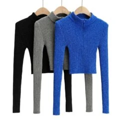 Solid Color Zipper Knitting Sweater -Aelfric Eden Shop jpeg 6a0a9112 4c69 4983 85a5 7fc3dd243795