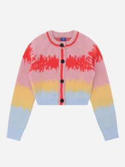 Creative Stripes Button Cardigan