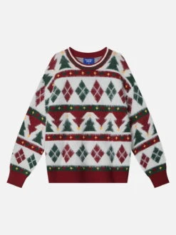 Aelfric Eden Christmas Color Blocking Diamond Sweater