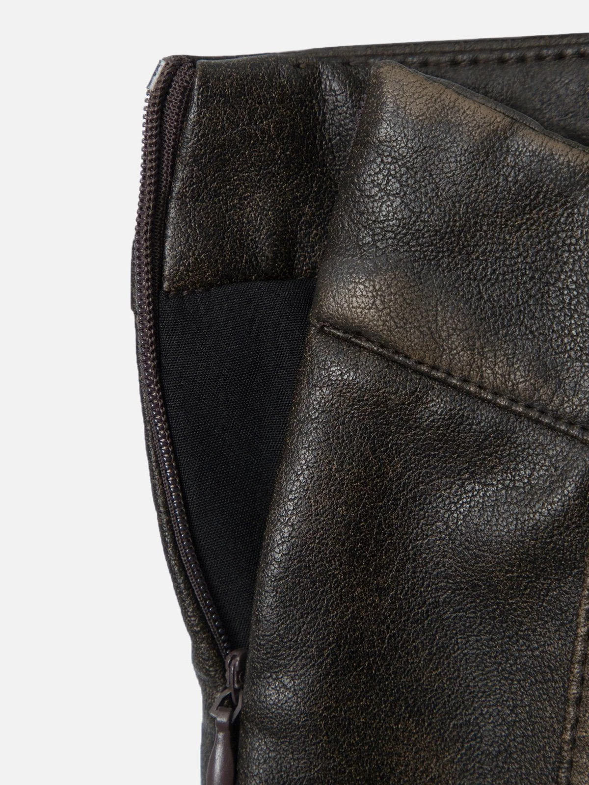 V-Shape Waist Washed Faux Leather Skirt 13 V-Shape Waist Washed Faux Leather Skirt - Image 11