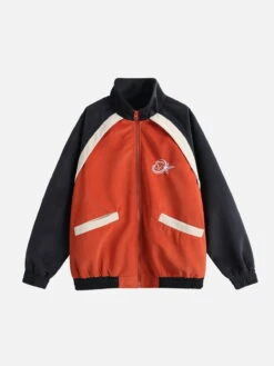 Aelfric Eden Embroidery Color Blocking Varsity Jacket