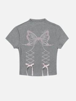 Butterfly Print Knit Tee