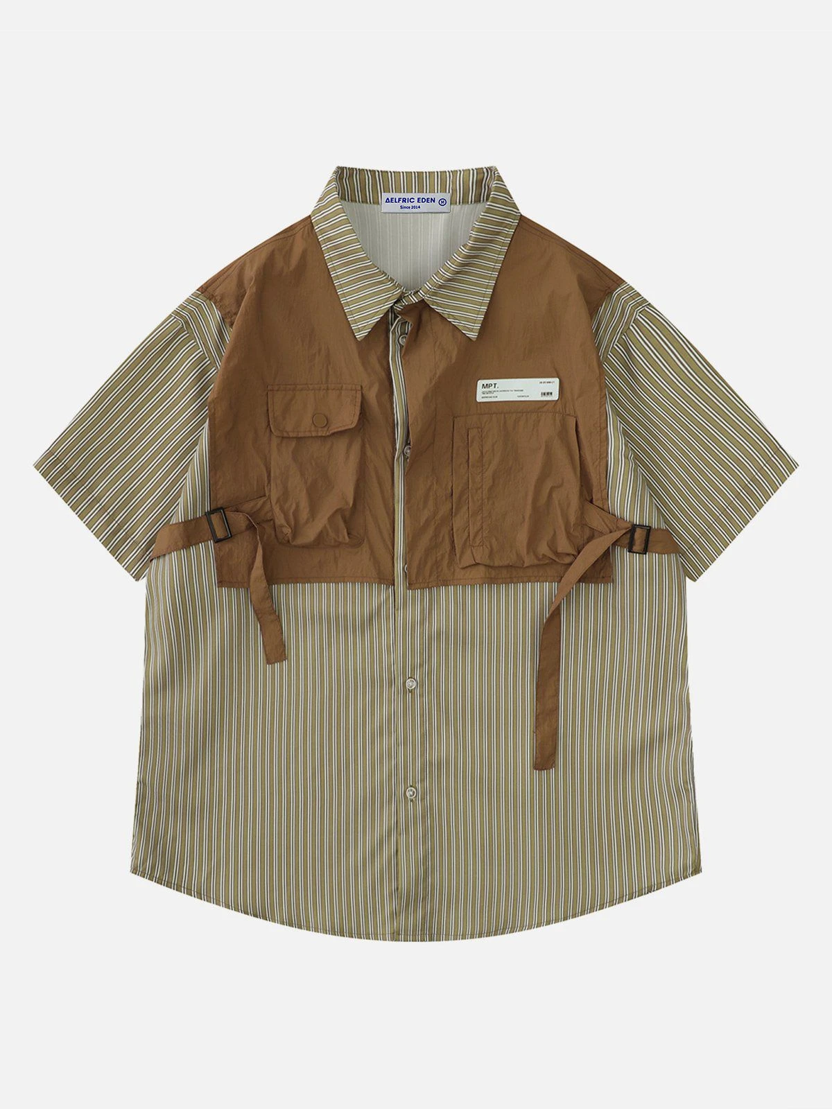 Aelfric Eden Strap Patchwork Short Sleeve Shirt 6 Aelfric Eden Strap Patchwork Short Sleeve Shirt - Image 4