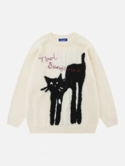 Aelfric Eden Cute Cat Jacquard Sweater
