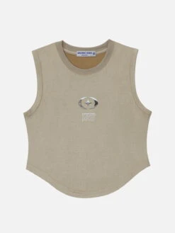 Star Print Suede Tank Top