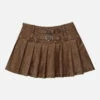 Aelfric Eden Heart Belt Faux Leather Pleated Skirt<font Color="#00249C"><br>S/S 24 The Dreamers</font>