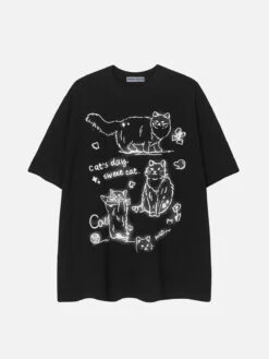 Aelfric Eden Plastisol Printing Cat Tee