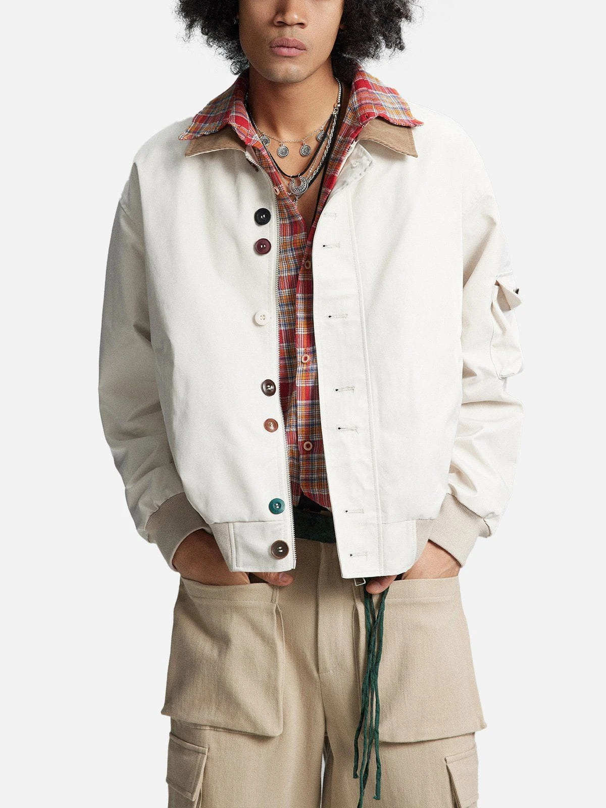 Aelfric Eden Corduroy Patchwork Bomber Jacket 4 Aelfric Eden Corduroy Patchwork Bomber Jacket - Image 2