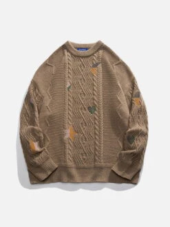 Aelfric Eden Star Jacquard Cable Knit Sweater