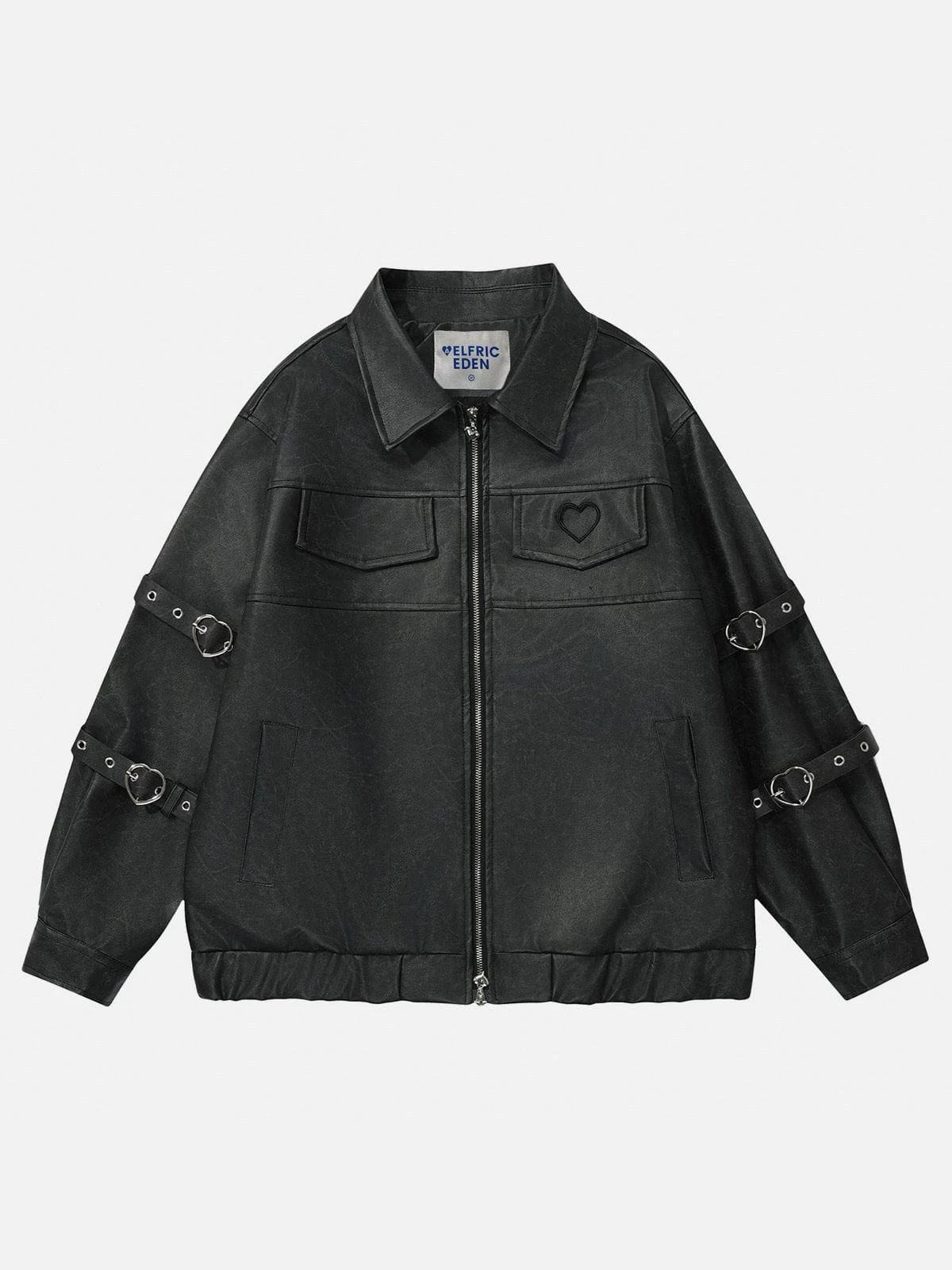 Heart Belt Faux Leather Jacket 4 Heart Belt Faux Leather Jacket - Image 2