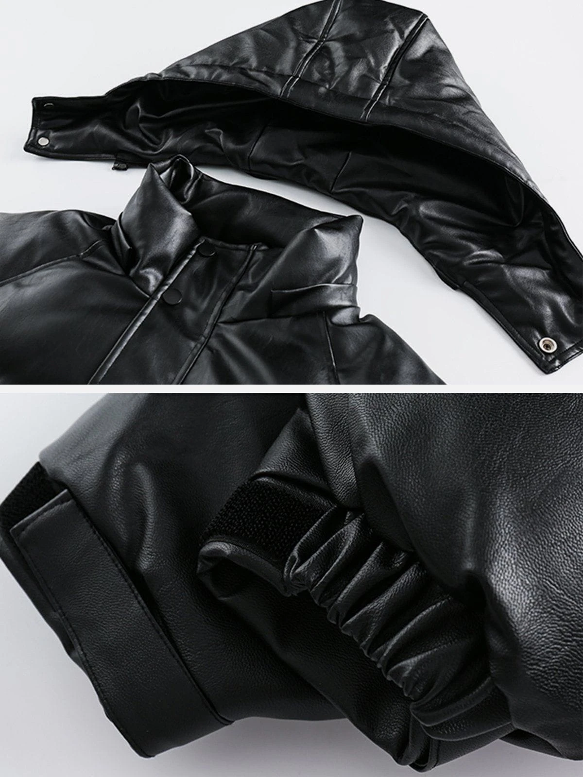 Aelfric Eden Detachable Hood Faux Leather Puffer Jacket 6 Aelfric Eden Detachable Hood Faux Leather Puffer Jacket - Image 4