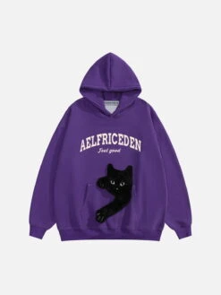 Aelfric Eden Cat Towel Embroidery Hoodie