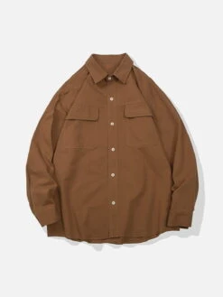 Aelfric Eden Basic Solid Washed Long Sleeve Shirt