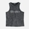 Hotfix Rhinestones Letter Washed Tank Top