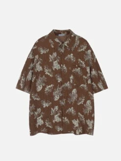 Aelfric Eden Leaf Print Short Sleeve Shirt