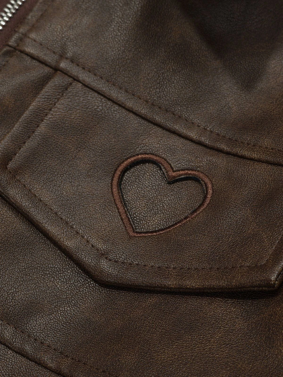 Heart Belt Faux Leather Jacket 7 Heart Belt Faux Leather Jacket - Image 5