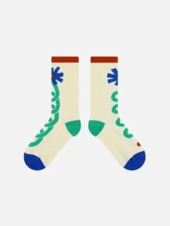 Cartoon Flower Mid-Calf Socks