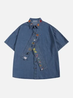 Aelfric Eden Embroidery Denim Short Sleeve Shirt