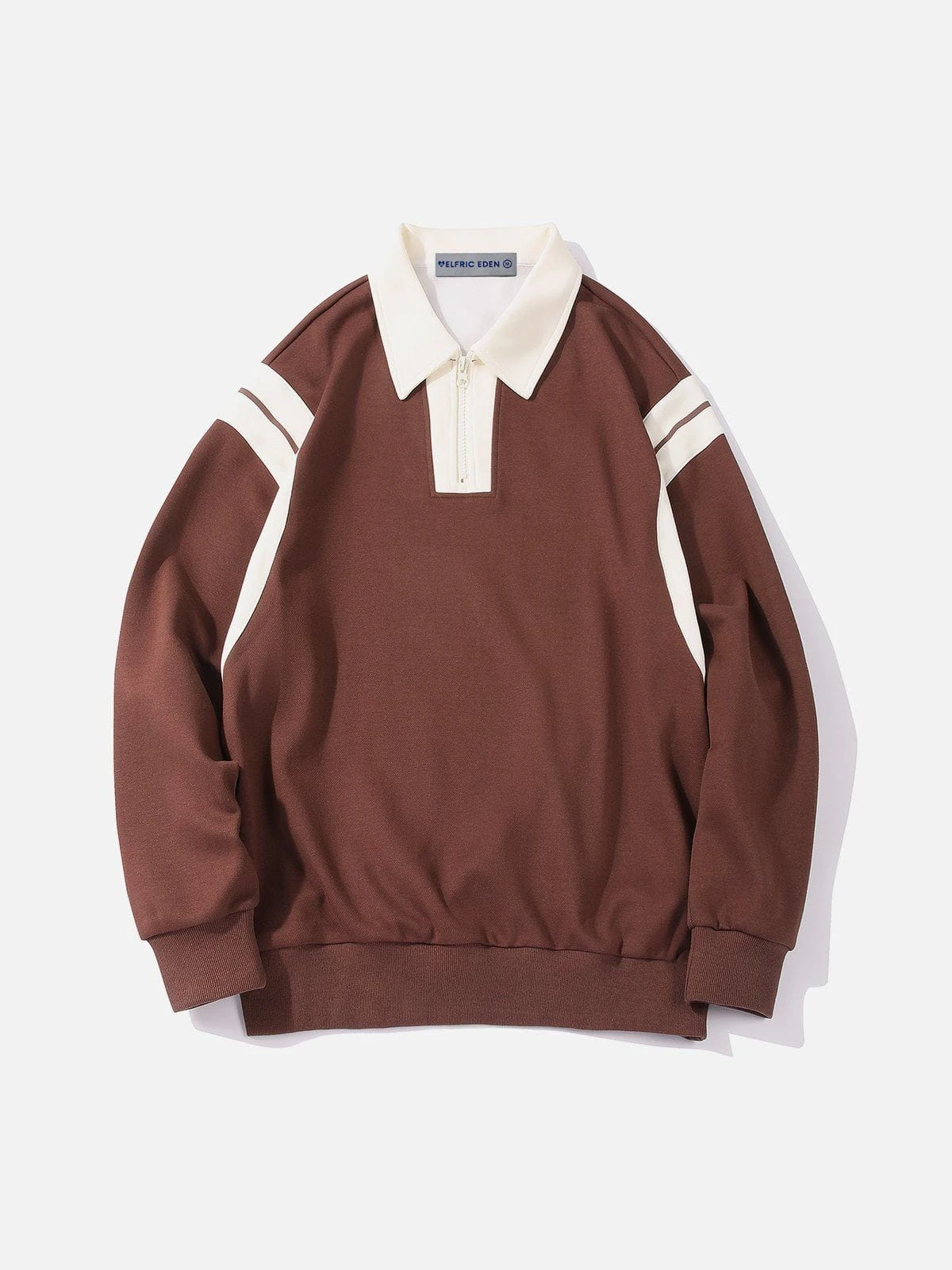 Aelfric Eden Stripe Patchwork Polo Sweatshirt 6 Aelfric Eden Stripe Patchwork Polo Sweatshirt - Image 4