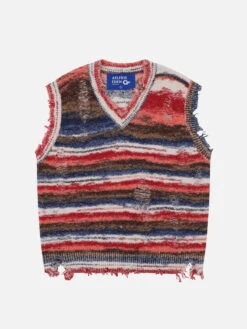 Aelfric Eden Distressed Stripe Sweater Vest