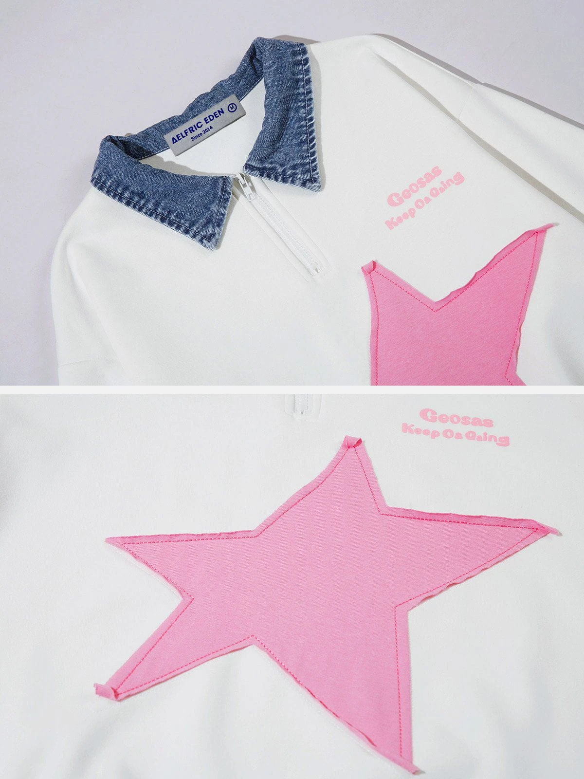 Aelfric Eden Star Print Polo Sweatshirt 9 Aelfric Eden Star Print Polo Sweatshirt - Image 7