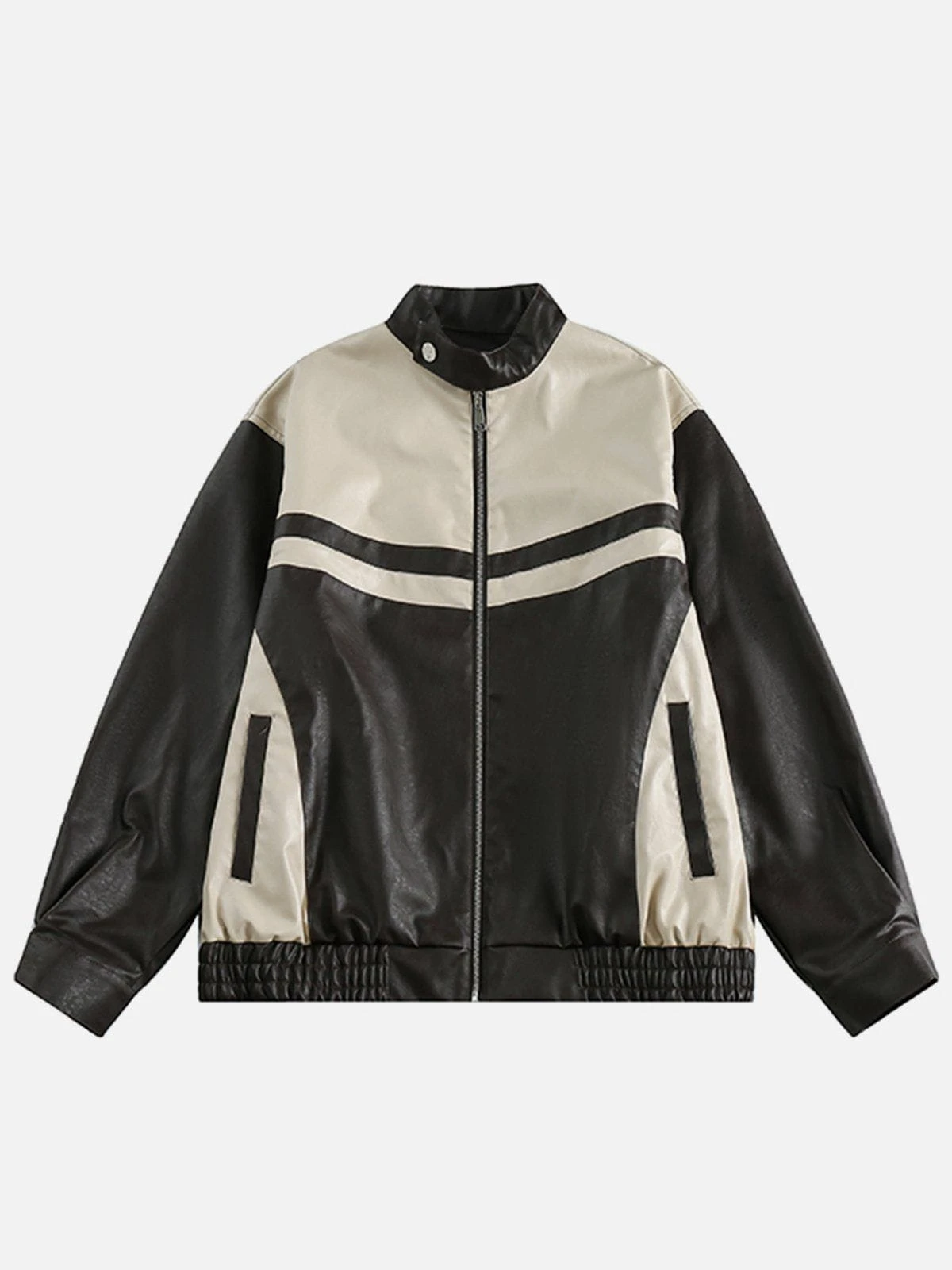 Aelfric Eden Patchwork Biker Faux Leather Jacket