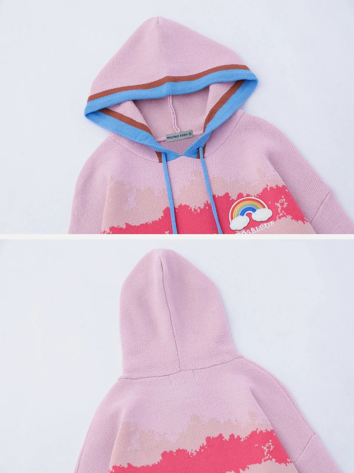 Aelfric Eden Colorful Stripe Embroidery Rainbow Hoodie 6 Aelfric Eden Colorful Stripe Embroidery Rainbow Hoodie - Image 4