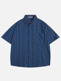 Aelfric Eden Vertical Stripe Short Sleeve Shirt