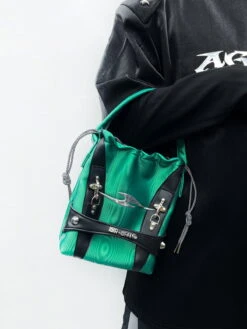 Metal Buckle Drawstring Bag