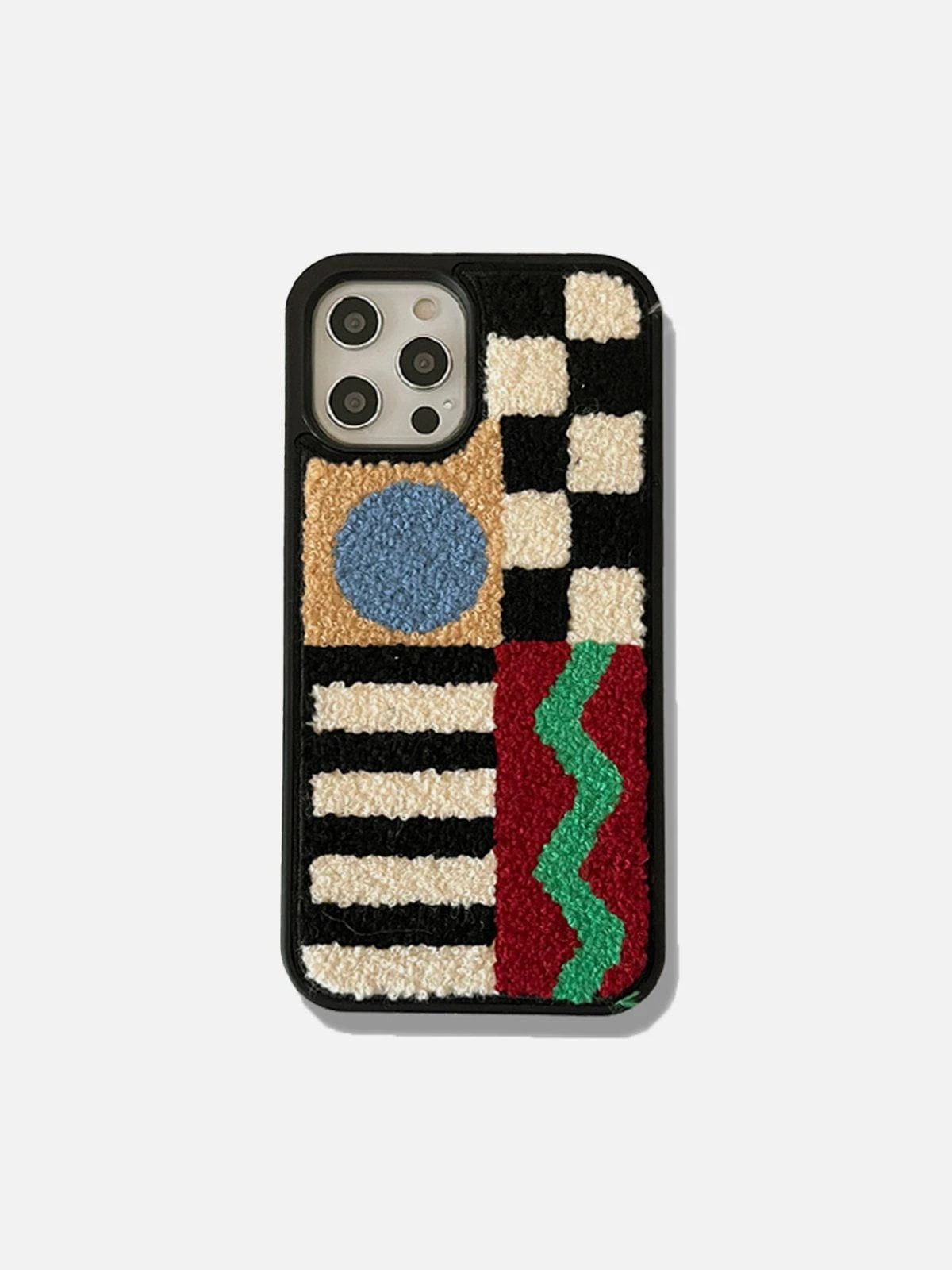 Geometry Patchwork Plush Mobile Phone Case 3 Geometry Patchwork Plush Mobile Phone Case