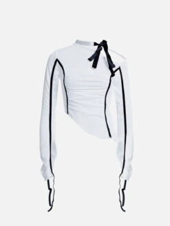 Tie Waist Cut-Out Long Sleeve