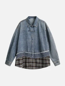 Aelfric Eden Plaid Denim Long Sleeve Shirt