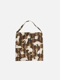 Cat Print Canvas Shoulder Bag