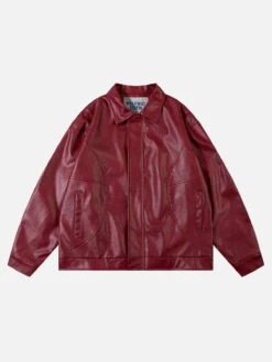 [Pre-Order] Aelfric Eden Vintage Solid Essential Faux Leather Jacket