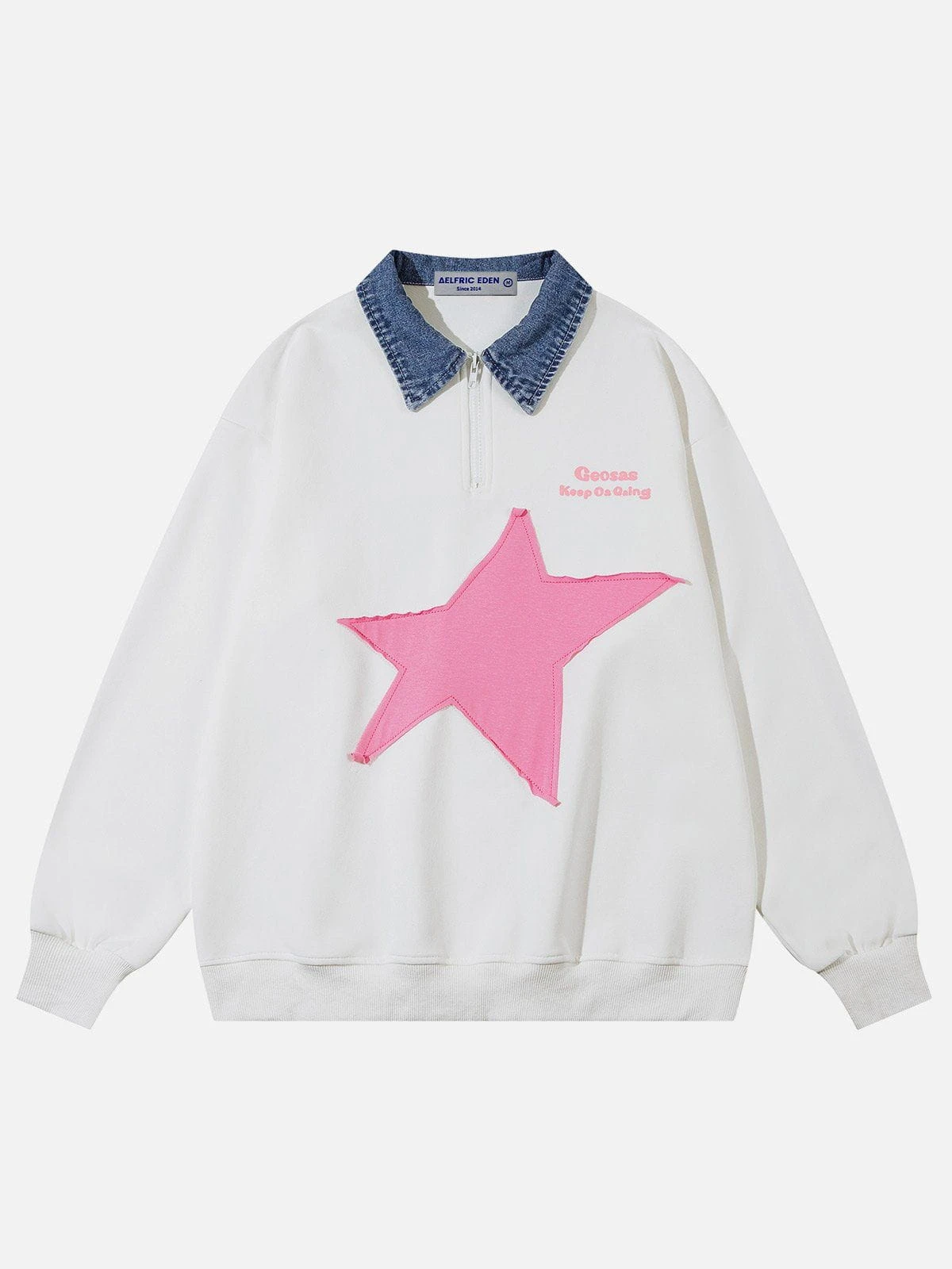 Aelfric Eden Star Print Polo Sweatshirt 6 Aelfric Eden Star Print Polo Sweatshirt - Image 4