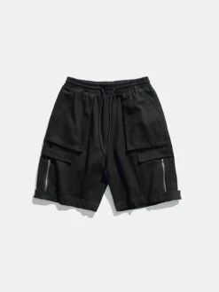 Multi-pocket Solid Color Shorts