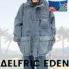 Aelfric Eden | Unisex Street Style Plain Cotton Oversized Washed Denim