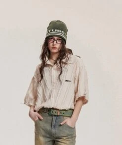 Aelfric Eden | Button-down Unisex Street Style Plain Short Sleeves -Aelfric Eden Shop org 1074