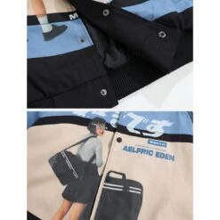 Aelfric Eden | Unisex Street Style Plain Logo Front Button Souvenir Jackets -Aelfric Eden Shop org 1173