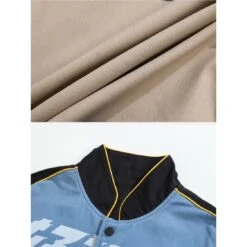 Aelfric Eden | Unisex Street Style Plain Logo Front Button Souvenir Jackets -Aelfric Eden Shop org 1175