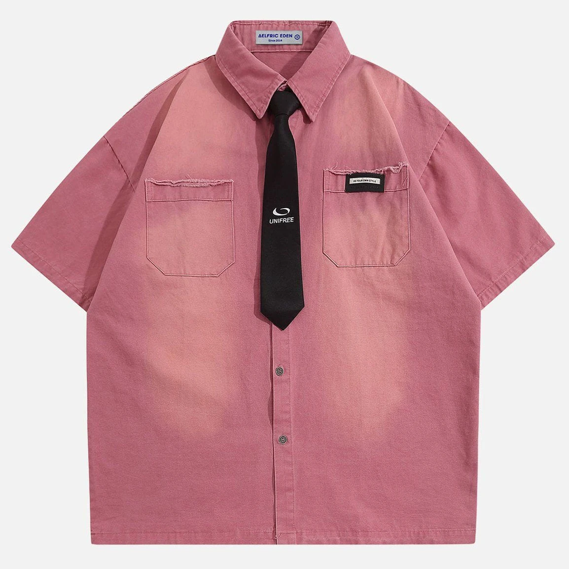 Aelfric Eden | Unisex Denim Street Style Cotton Short Sleeves Shirts 6 Aelfric Eden | Unisex Denim Street Style Cotton Short Sleeves Shirts - Image 4