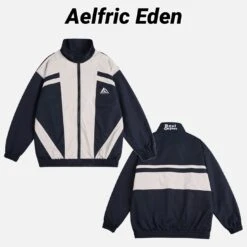 Aelfric Eden | Unisex Street Style Bi-color Plain Logo Skater Style Jackets